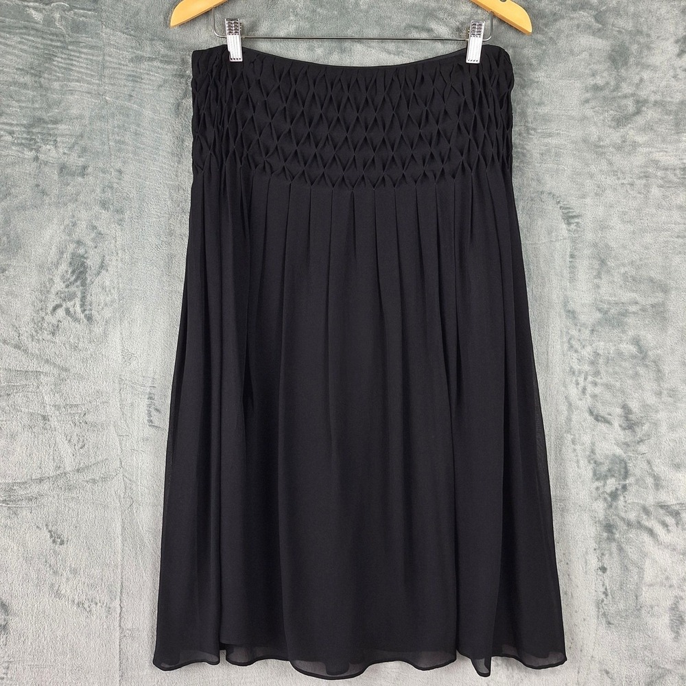 Womens Skirt 10 Black Silk Whimsigoth Fairy Grunge Midi Quiet‎ Luxury Flowy Goth - Picture 7 of 8